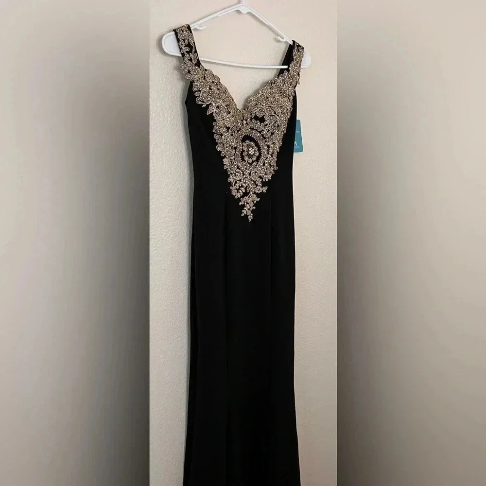 NWT Dancing Queen Beaded Formal Full Length Gown - Picture 3 of 13